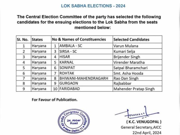 Fake list of Lok Sabha